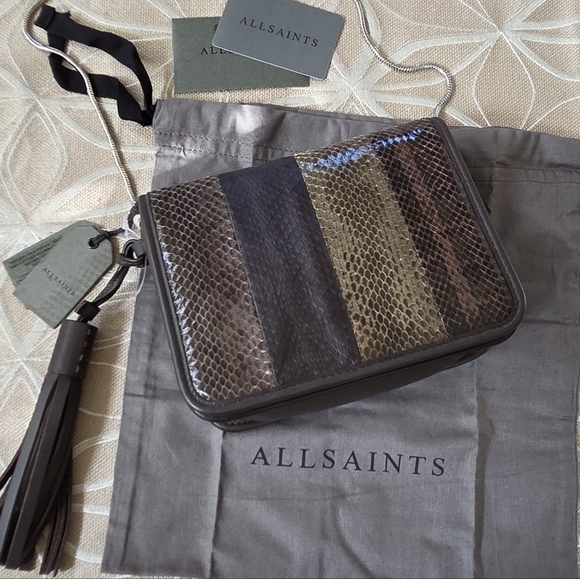 All Saints Snakeskin And Leather Bag! - Picture 1 of 15